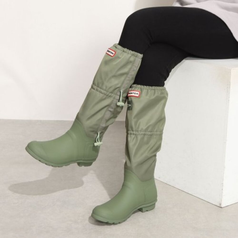 NEW HUNTER Original Tall Travel Boots in lichen green/everglade green 1025 8t4